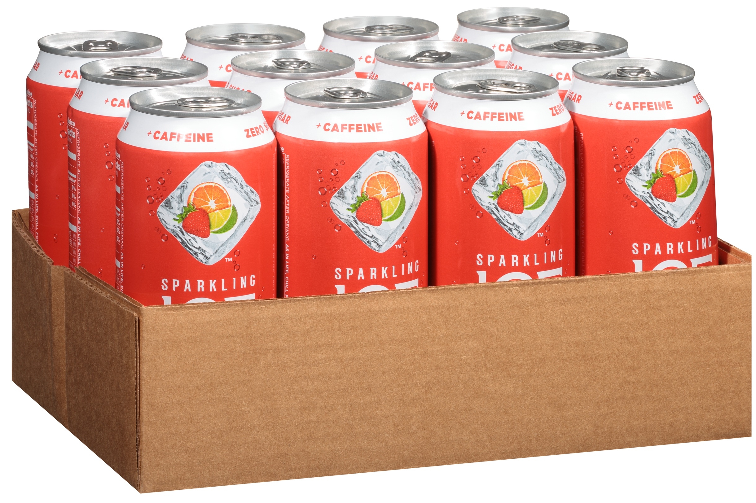 Sparkling Ice Caffeine Strawberry Citrus Sparkling Water, 16 Fluid Ounce Can -- 12 per case.