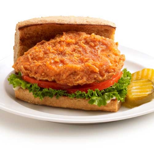 Tyson Red Label Premium Hot N Spicy Uncooked Breaded Chicken Breast Filet, 4 Ounce -- 2 per case.