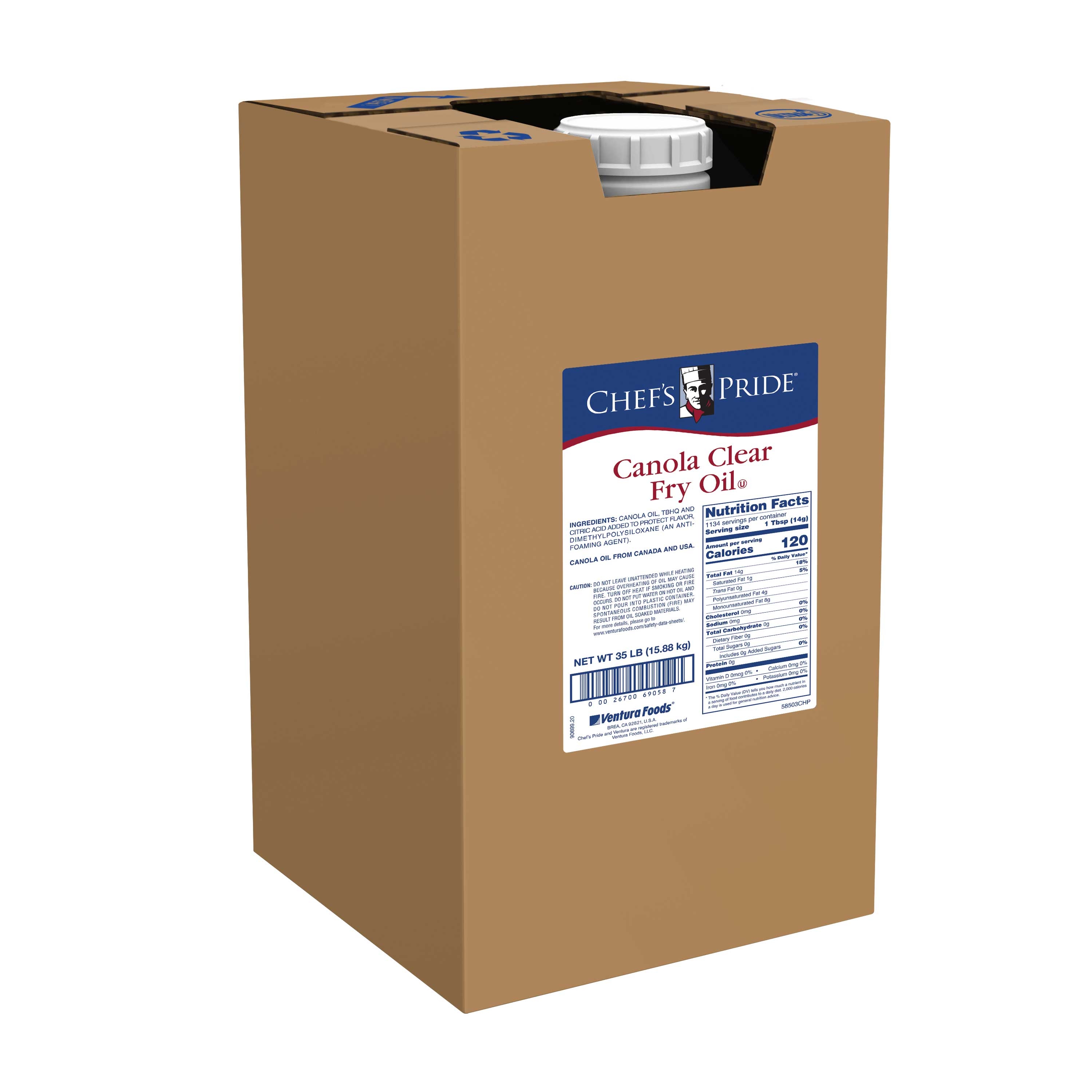 Chefs Pride Canola Clear Fryer Oil, 35 Pound.