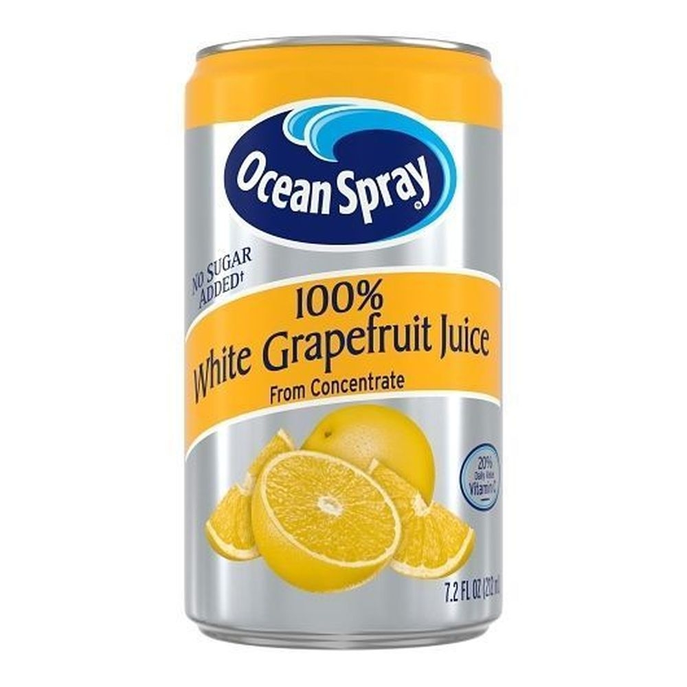 Ocean Spray No Sugar Added 100 Percent White Grapefruit Juice, 7.2 Fluid Ounce -- 24 per case