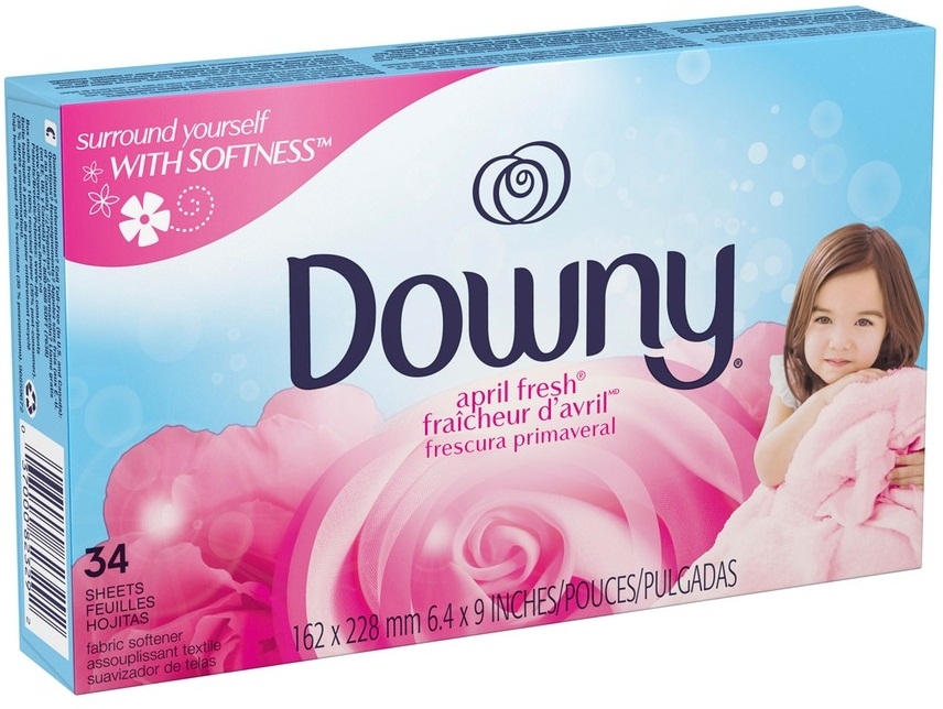 Downy April Fresh Fabric Softener Dryer Sheet, 34 count per pack -- 12 per case.