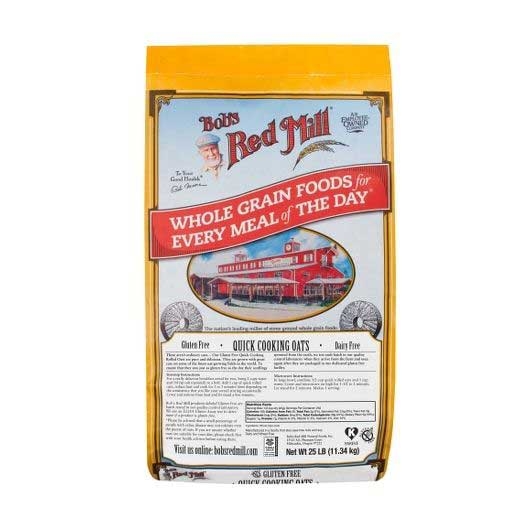Bobs Red Mill Gluten Free Quick-Cooking Rolled Oats, 25 Pound