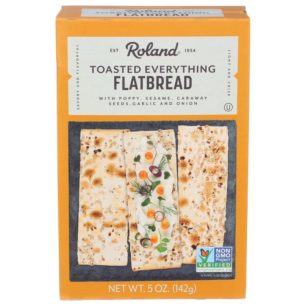 Roland Toasted Everything Flatbreads, 5 Ounce -- 12 per case
