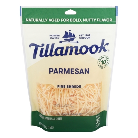 Tillamook Farmstyle Fine Cut Parmesan Shredded Cheese, 5.5 Ounce -- 12 per case