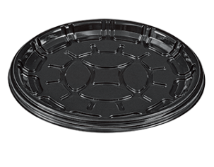 PartiPak PETE Black Round Everyday Tray, 12 inch -- 50 per case.
