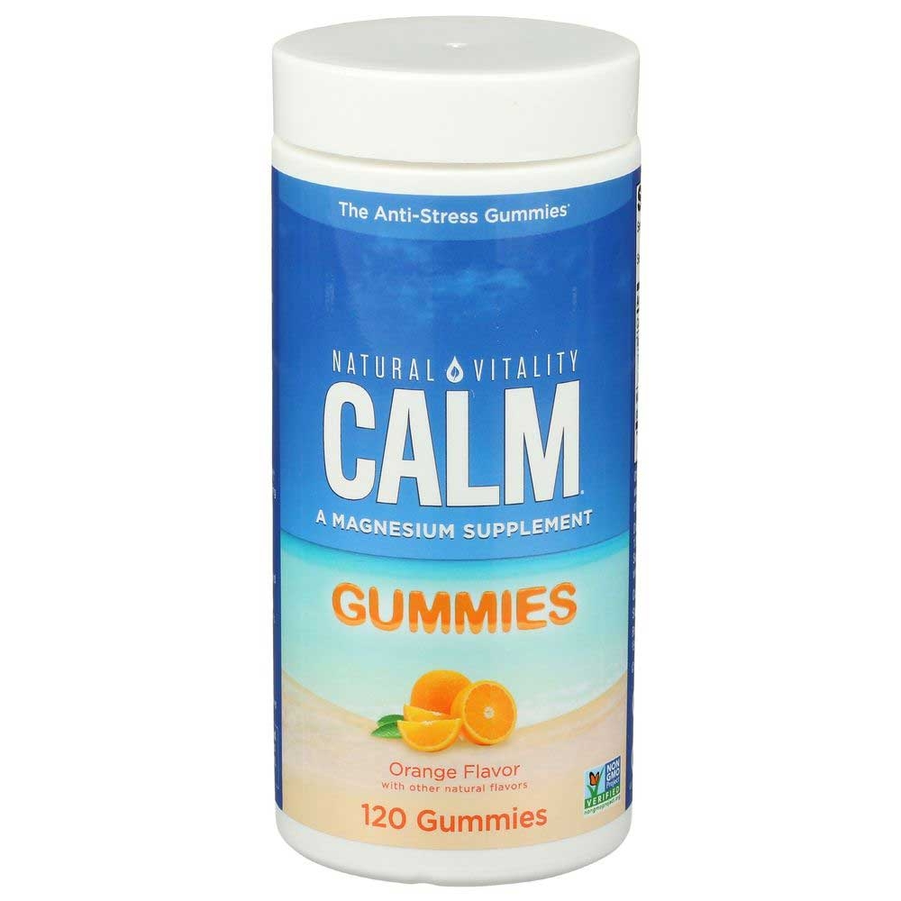 Natural Vitality Calm Orange Flavor Magnesium Citrate Gummies, 120 count