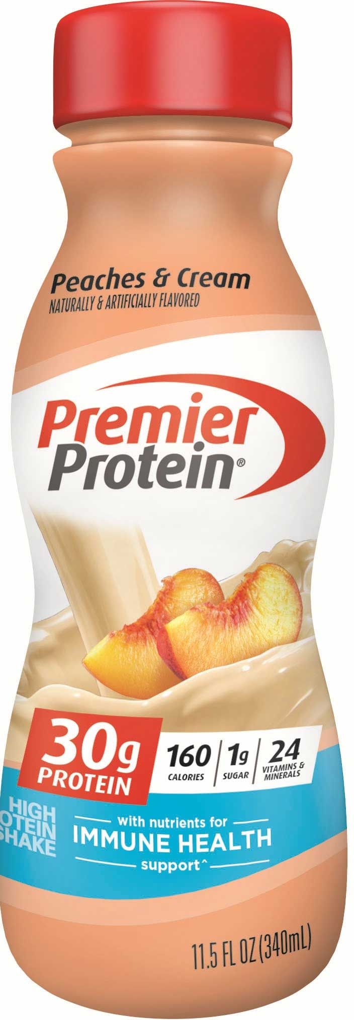 Premier Protein Peaches and Cream Protein Shake, 11.5 Fluid Ounce -- 12 per case