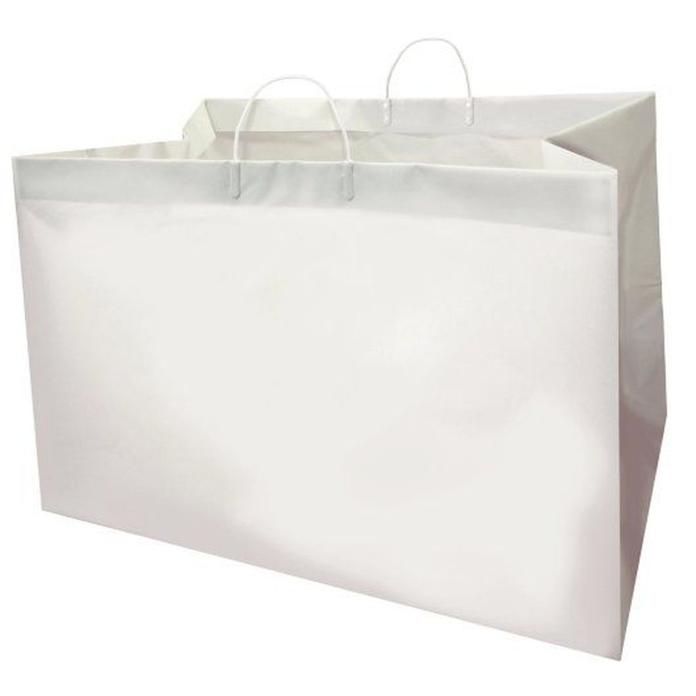 Pak Sher Plastic White 22 x 14 x 15 inch Shopping Carry Out Bag, 50 count