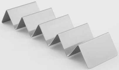 American Metalcraft Stainless Steel Four or Five Compartment Mini Taco Holder, 6 5/8 x 2 x 1 inch