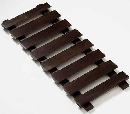 American Metalcraft Dark Brown Espresso Wood Glass Rack, 35 x 14 x 1 1/2 inch