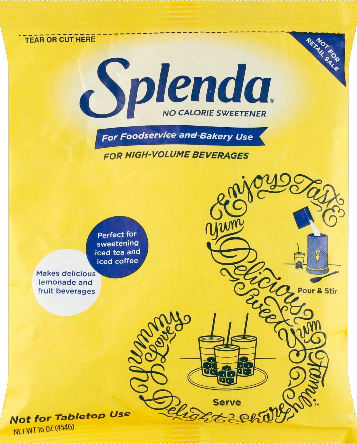 Splenda No Calorie Sweetener Pouch, 16 Ounce -- 12 per case.