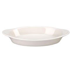 Vertex China Vista Collection Undecorated American White Welsh Oval Rarebit, 10 x 5 inch -- 24 per case.