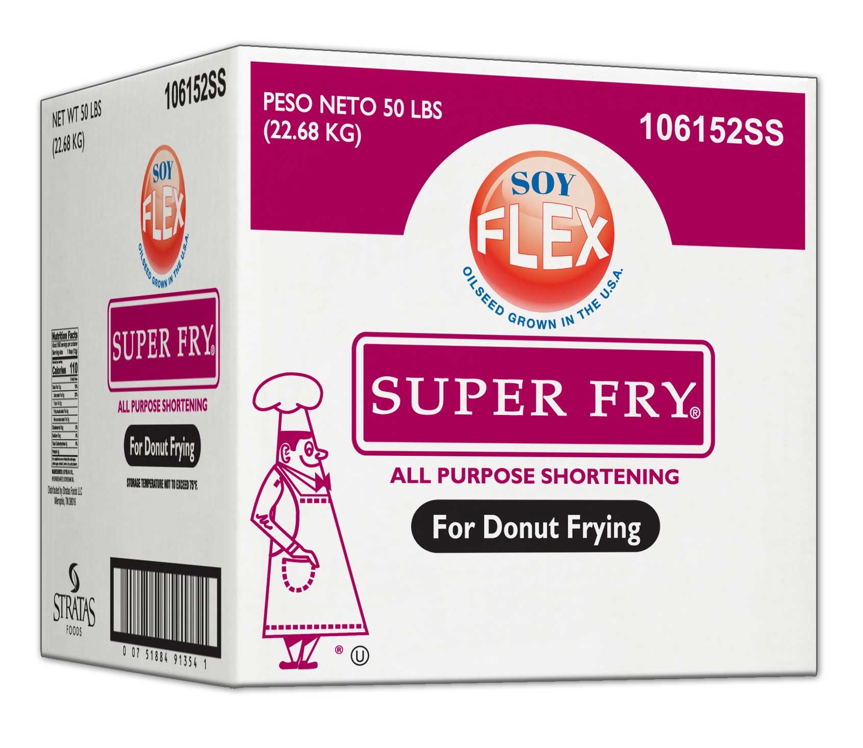 Super Fry Soy Flex Donut Fry Shortening, 50 Pound.