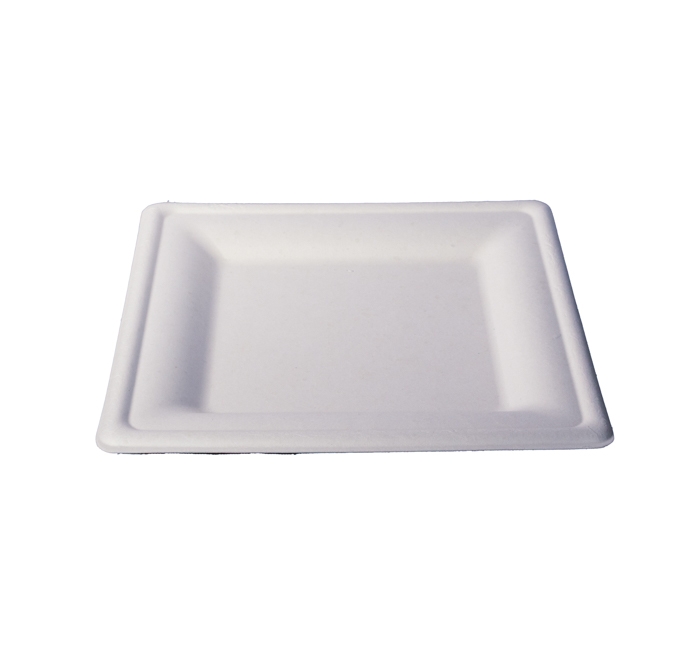 Kitch 24/7 White Square Molded Fiber Plate, 8 inch -- 500 per case