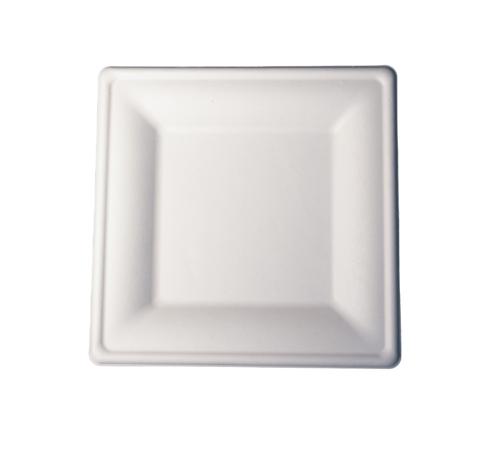 Kitch 24/7 White Square Molded Fiber Plate, 10 inch -- 250 per case