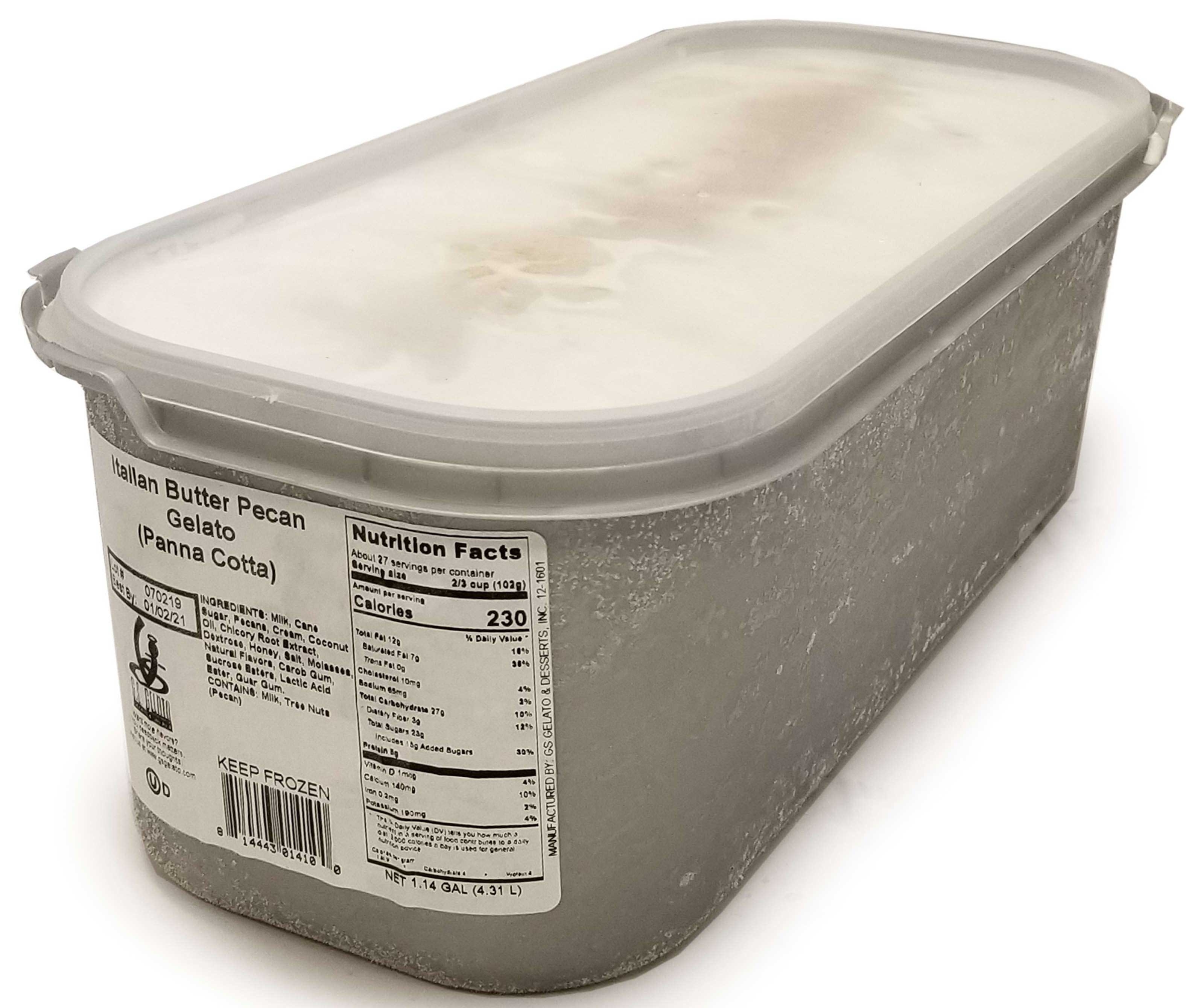 GS Gelato Italian Butter Pecan Gelato, 4.31 Liter