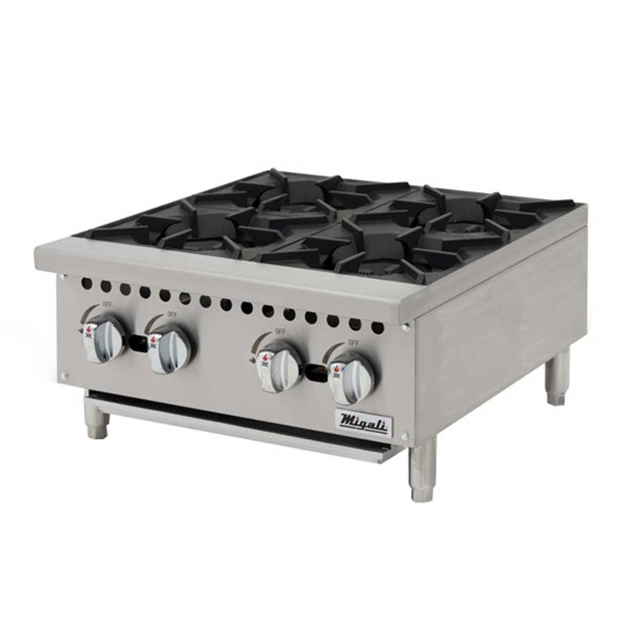 Migali 4 Burners Countertop Hot Plate, 24 inch Width x 27.6 inch Depth x 13.1 inch Height