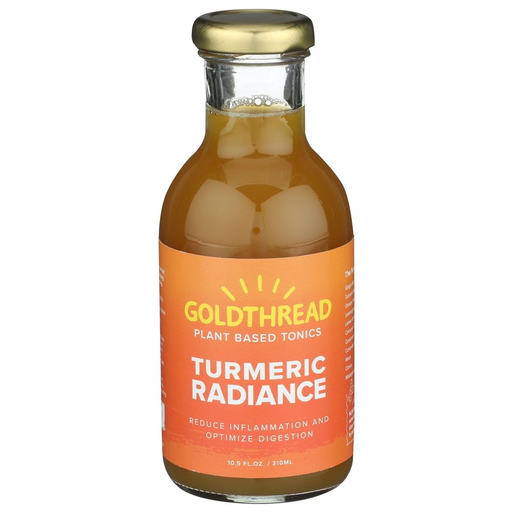 Goldthread Turmeric Radiance Herbs Plant Based Tonic, 10.5 Fluid Ounce -- 12 per case
