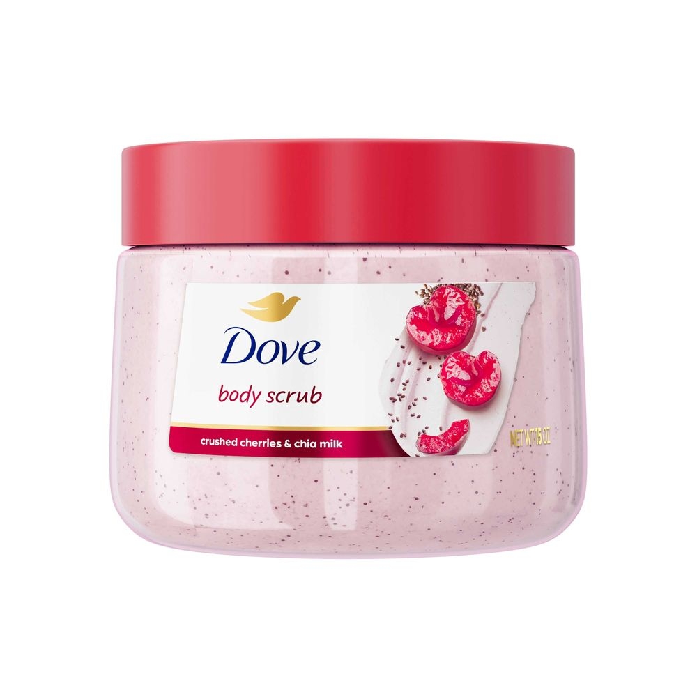 Dove Crushed Cherries and Chia Milk Body Scrub, 15 Ounce -- 12 per case
