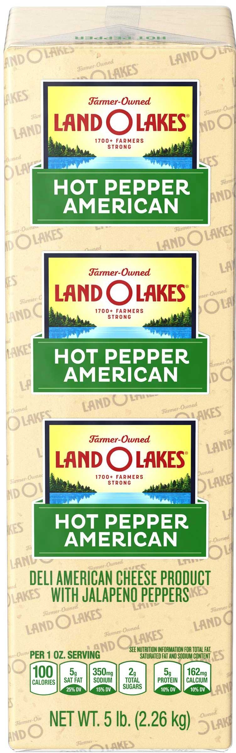 Land O Lakes Hot Pepper Deli American Cheese Product, 5 Pound -- 2 per case
