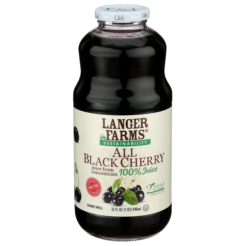Langers Farms All Black Cherry Juice, 32 Fluid Ounce -- 6 per case