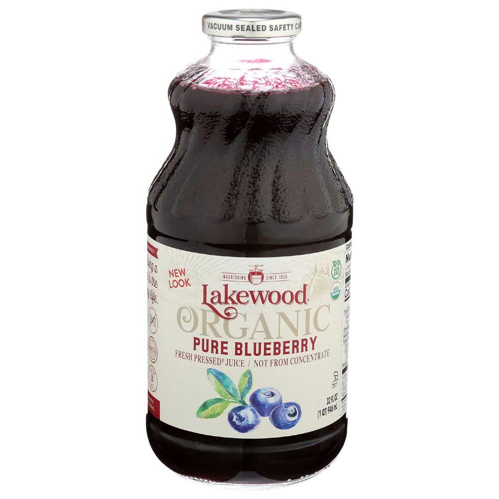 Lakewood Organic Pure Blueberry Juice, 32 Fluid Ounce -- 6 per case