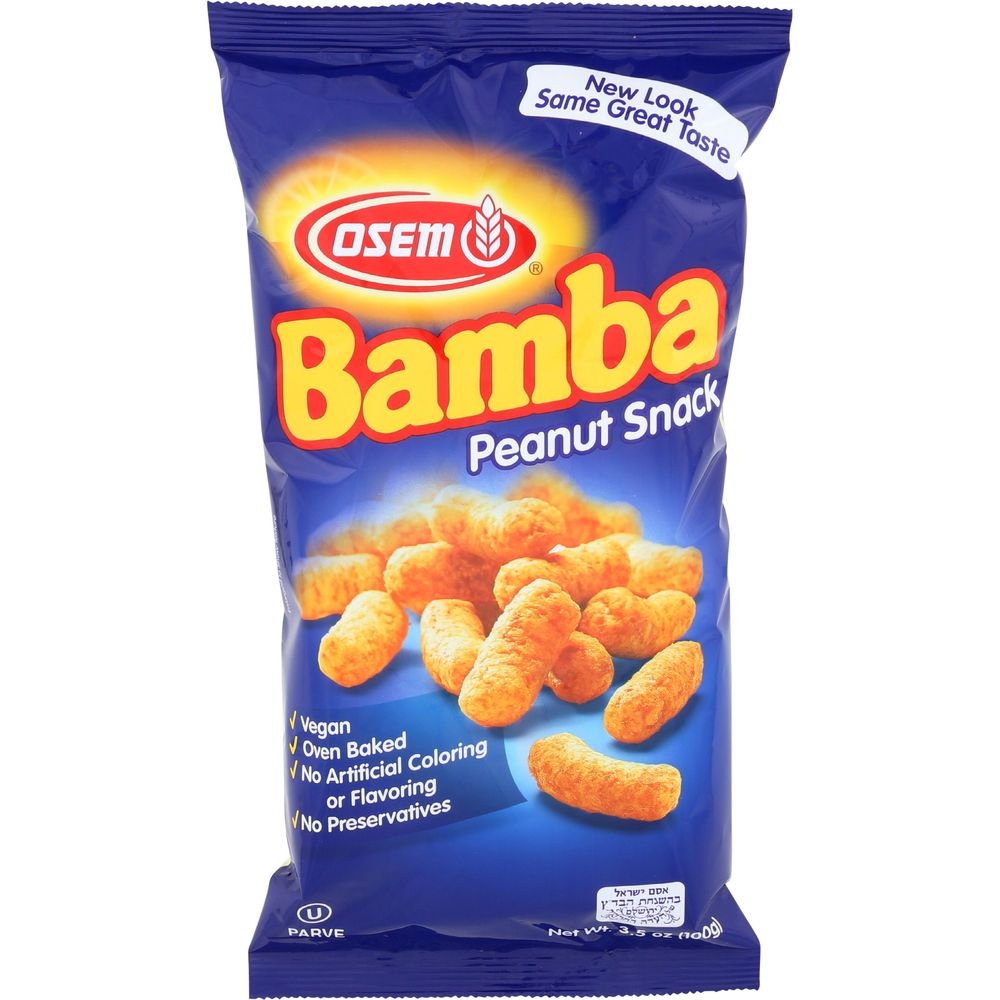 Osem Large Bamba Peanut Snacks, 3.5 Ounce -- 12 per case