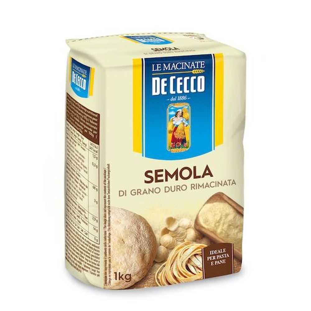 De Cecco Re-Milled Durum Wheat Semolina, 2.2 Pound -- 10 per case
