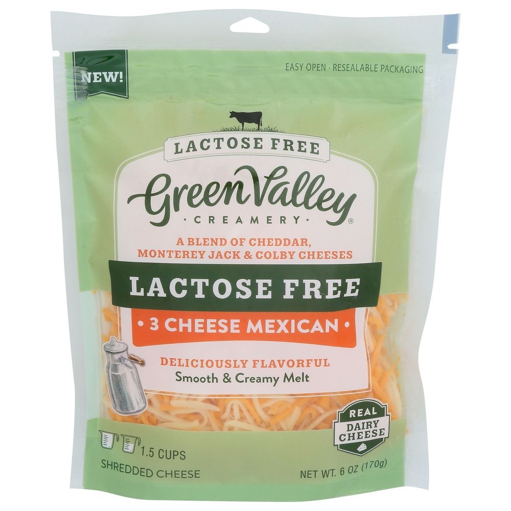 Green Valley Creamery 3 Cheese Mexican Shredded Cheese, 6 Ounce -- 12 per case
