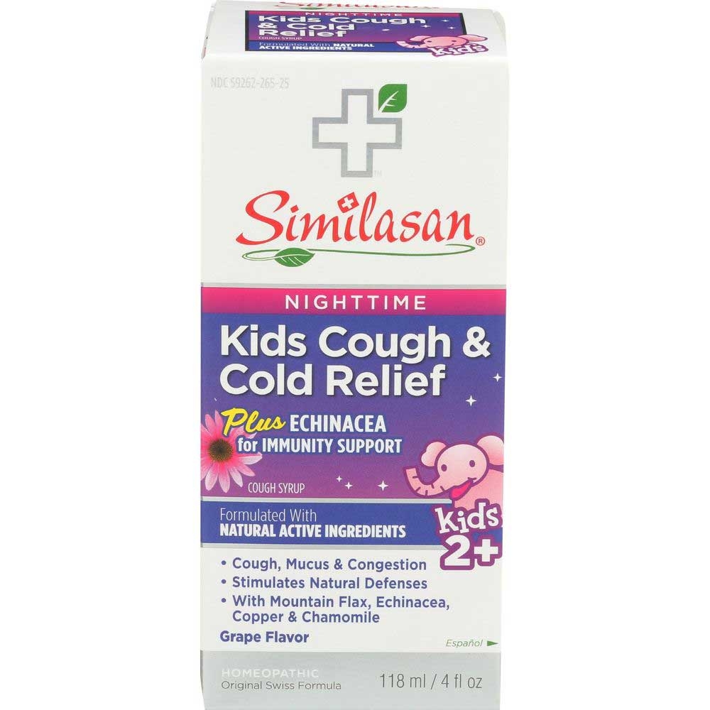 Similasan Kids Nighttime Cough and Cold Relief Plus Echinacea, 4 Fluid Ounce