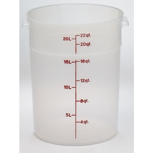Translucent Round Plastic Container, 22 Quart -- 6 per case