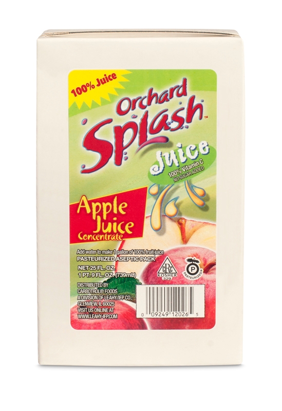 Orchard Splash 100 Percent Apple Juice Base, 25 Ounce -- 12 per case
