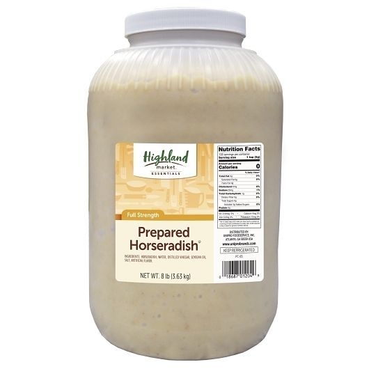 Highland Market Full Strength Prepared Horseradish, 8 Pound -- 4 per case