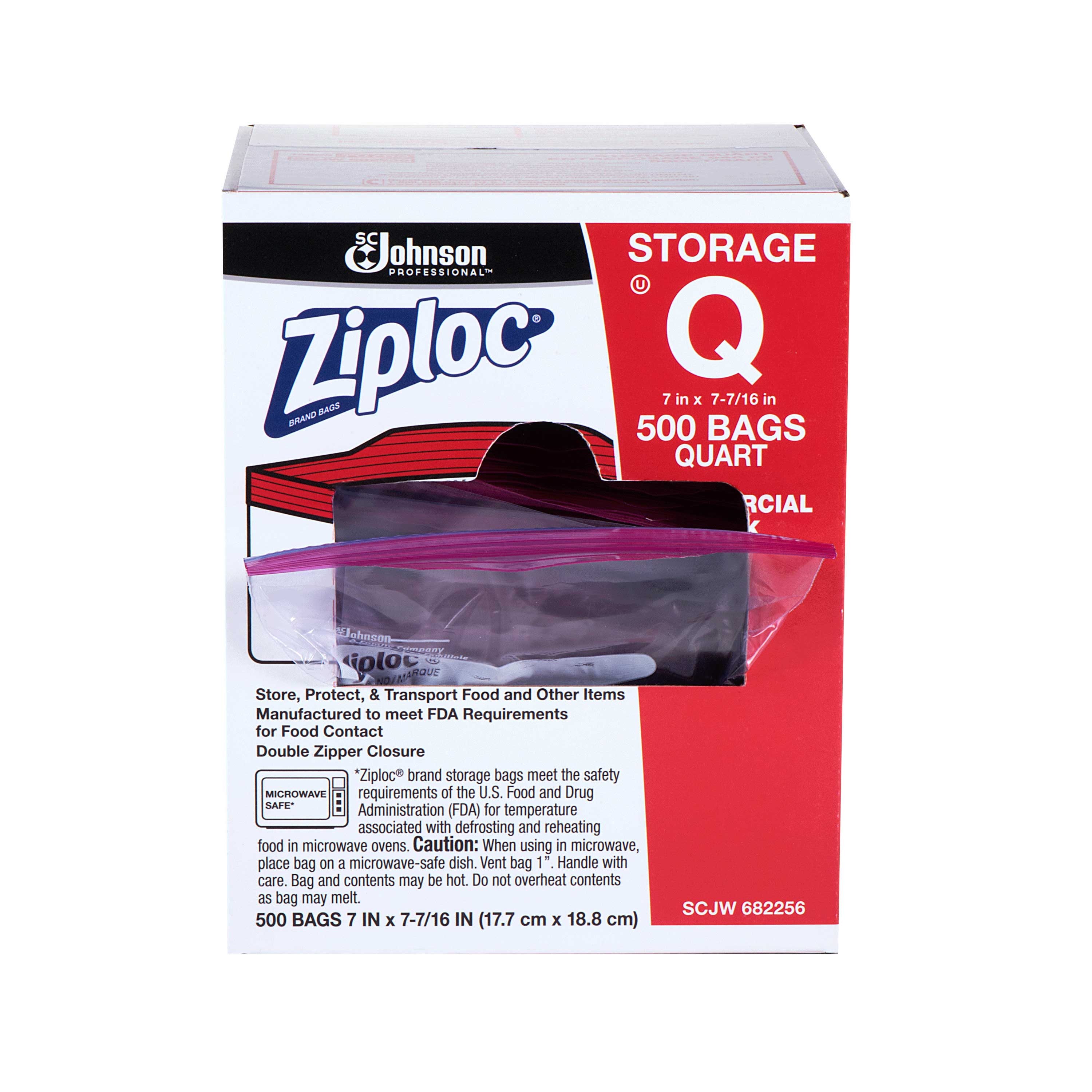 Ziploc Quart Storage Bag -- 500 per case.
