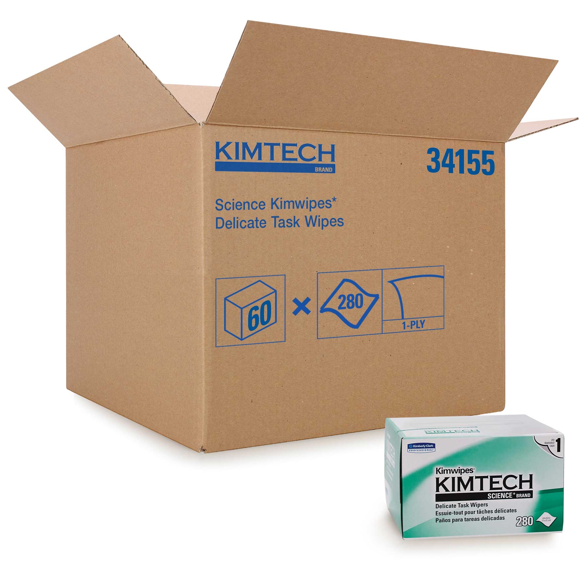 Kimtech Kimwipes White Delicate Task  Science Wiper - 280 per box -- 60 boxes per case