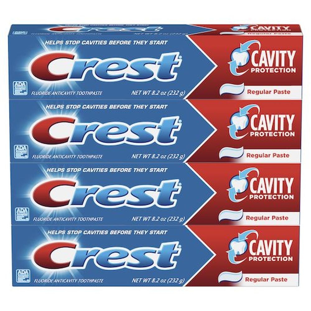 Crest Fluoride Anticavity Regular Toothpaste, 8.2 Ounce - 4 per pack -- 10 packs per case