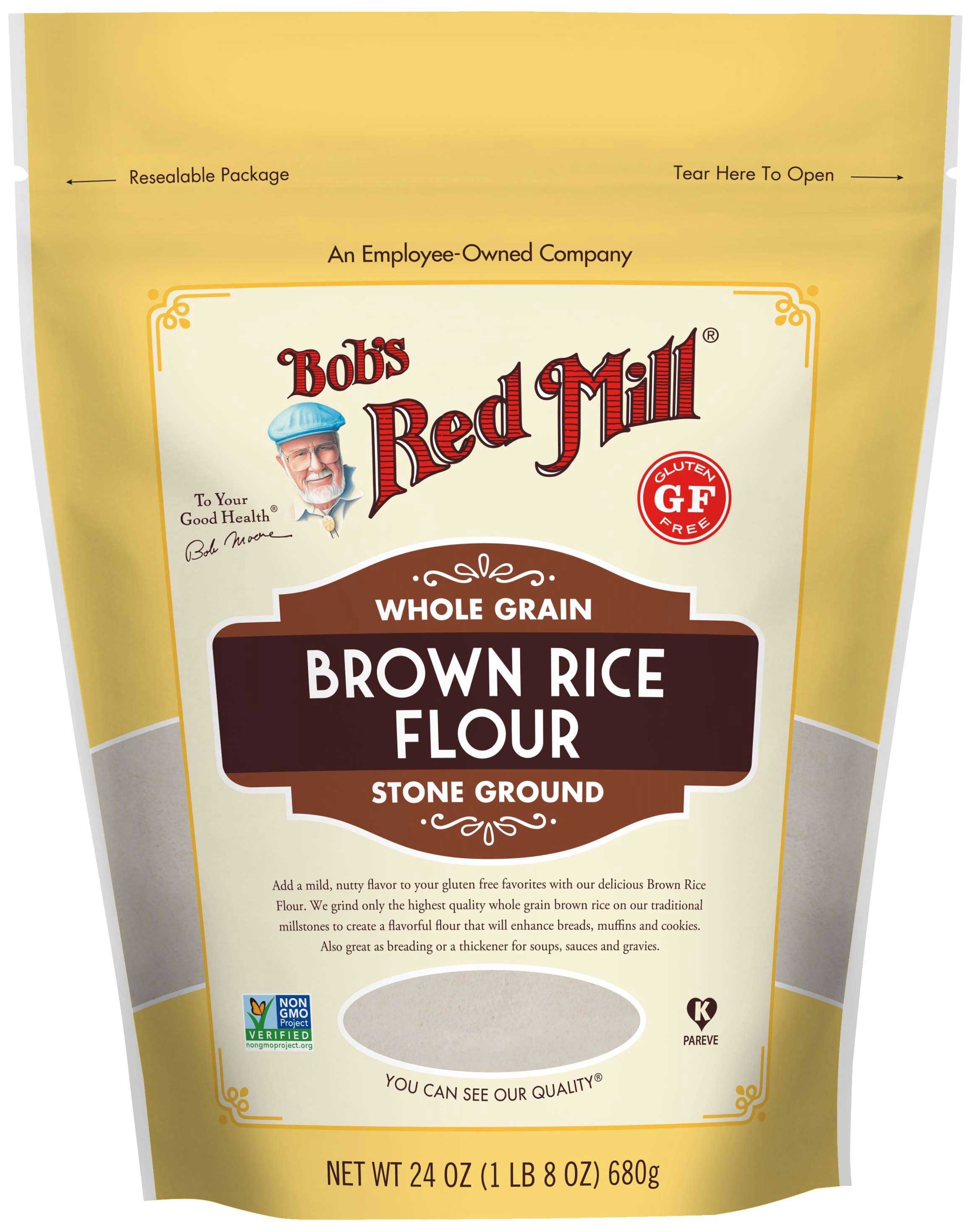 Bobs Red Mill Brown Rice Flour, 24 Ounce Pouch -- 4 per case