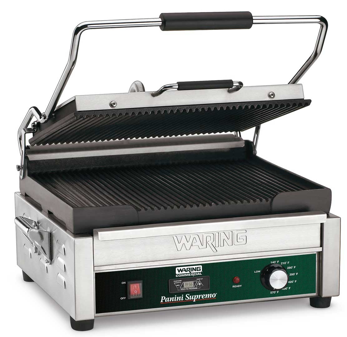Waring Commercial Large Italian Style Panini Grill with Timer, 120 Volt.
