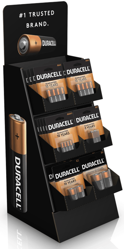 Duracell Alkaline Large Counter Primary Major Cells -- 36 per case.