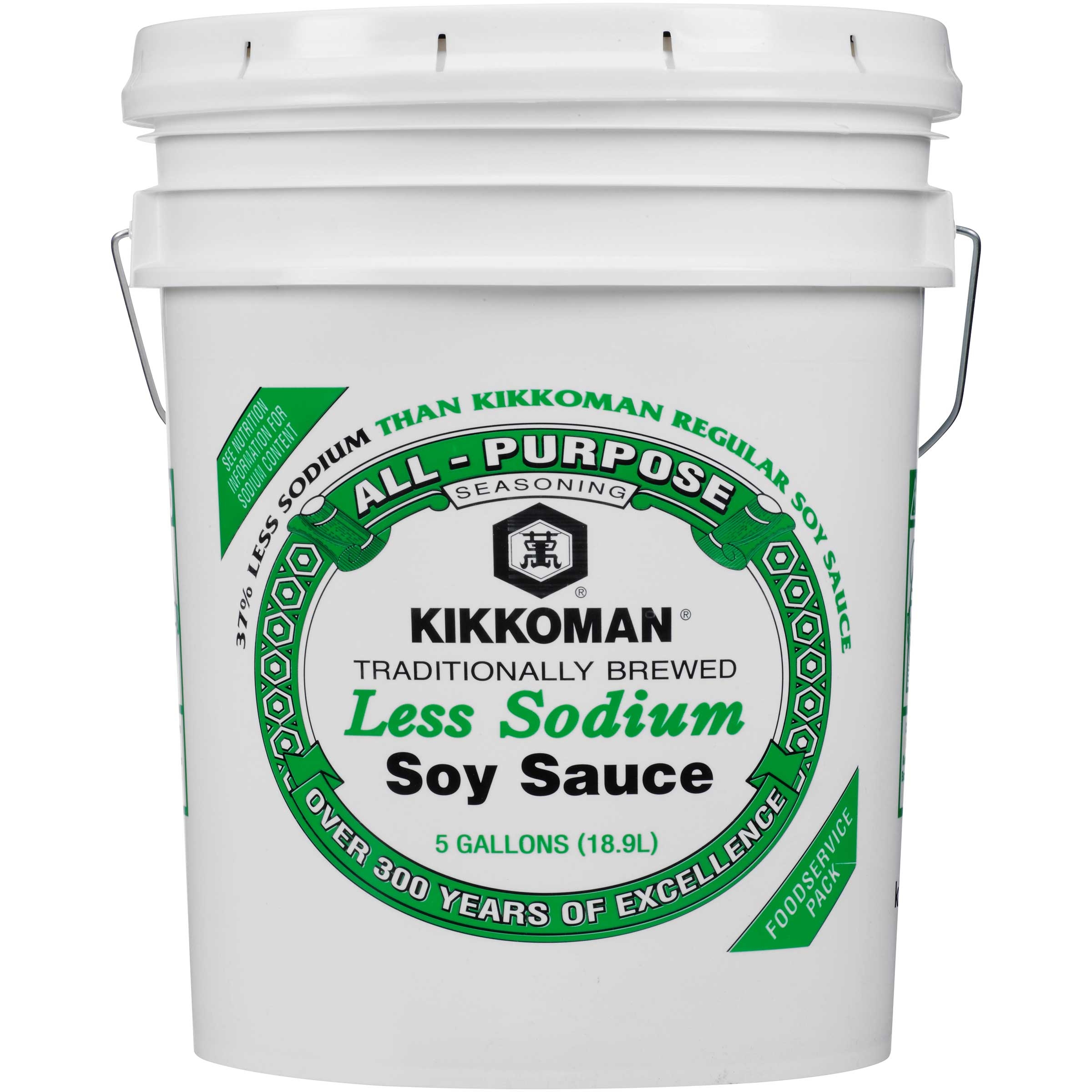 Kikkoman Less Sodium Soy Sauce, 5 Gallon.