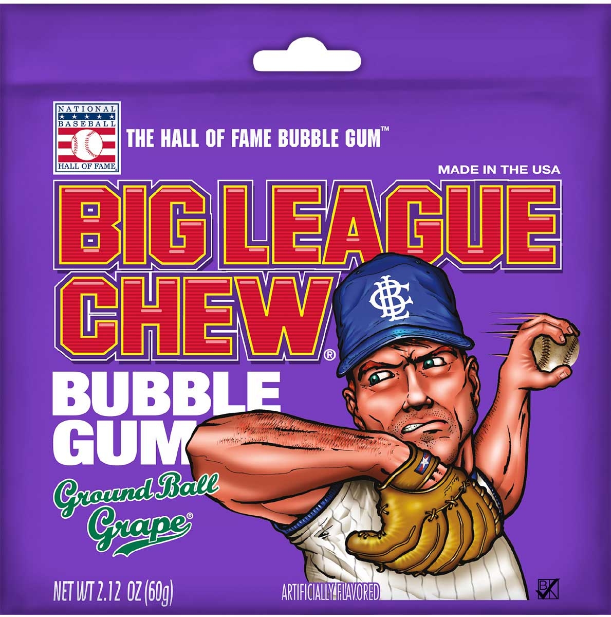 Big League Chew Grape Bubblegum, 2.12 Ounce - 12 per pack -- 9 packs per case.
