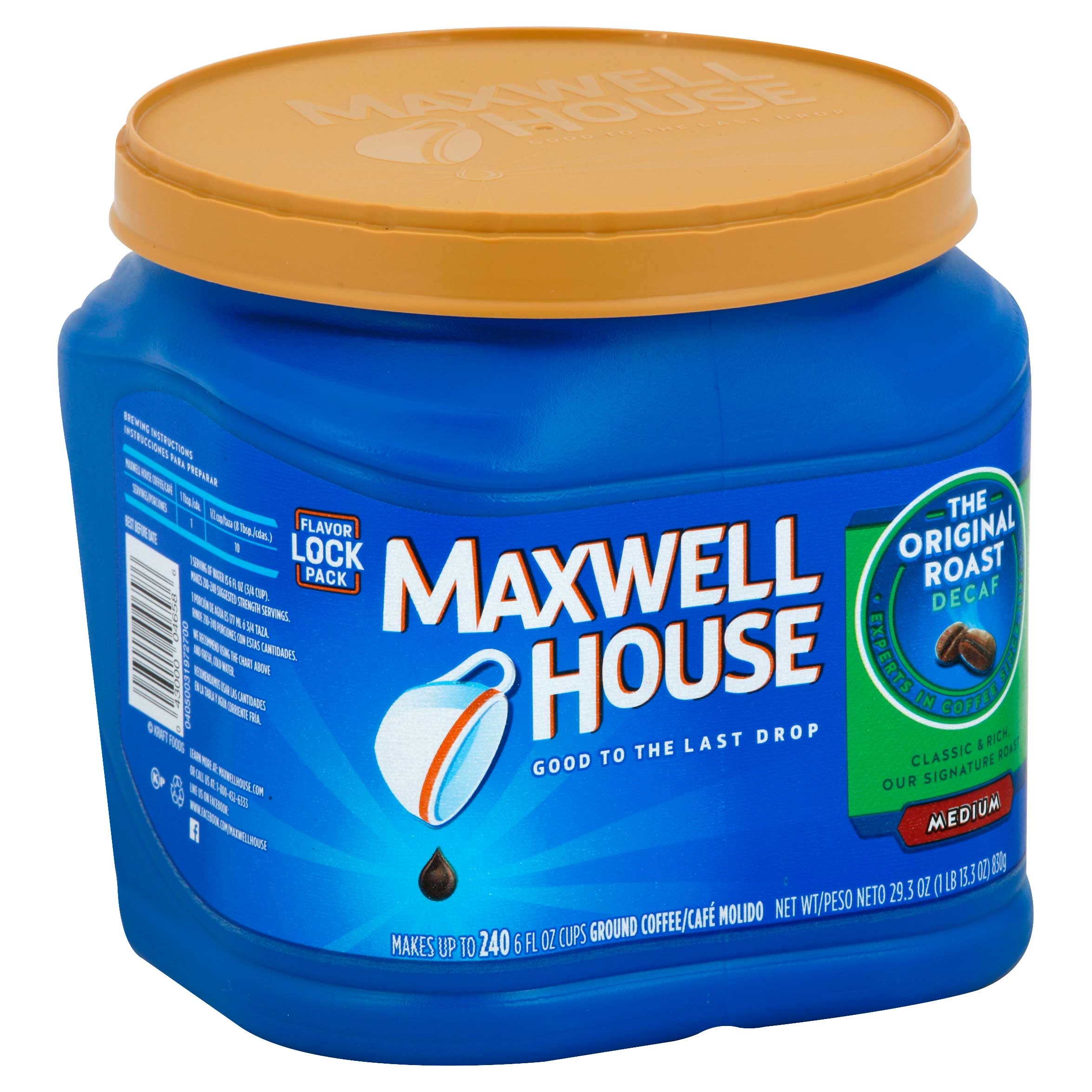 Maxwell House Original Decaffeinated Ground Coffee, 29.3 Ounce -- 6 per case.