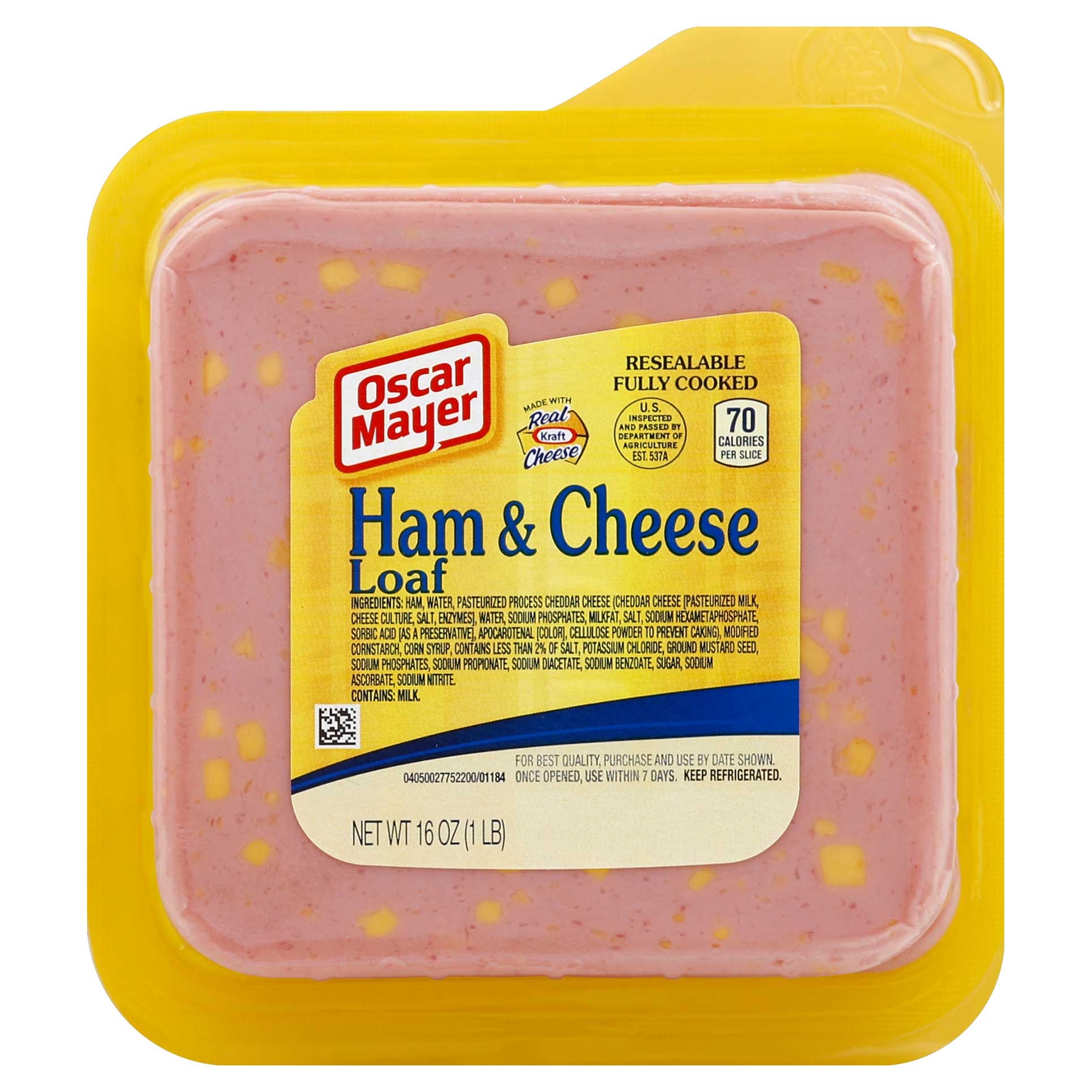 Kraft Oscar Mayer Square Ham and Cheese Loaf, 16 Ounce -- 12 per case.