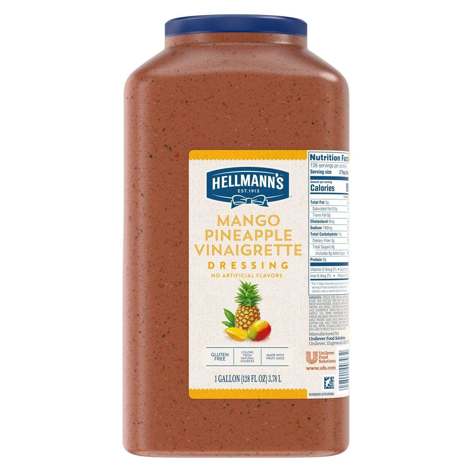 Hellmanns Mango Pineapple Vinaigrette Salad Dressing Jug, 1 gallon -- 4 per case