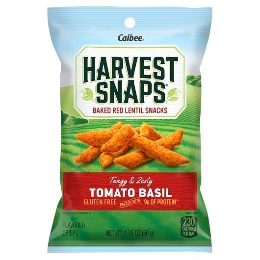 Harvest Snaps Tomato Basil Green Pea Veggie Snack Crisps - Caddy, 1.75 Ounce -- 8 per case