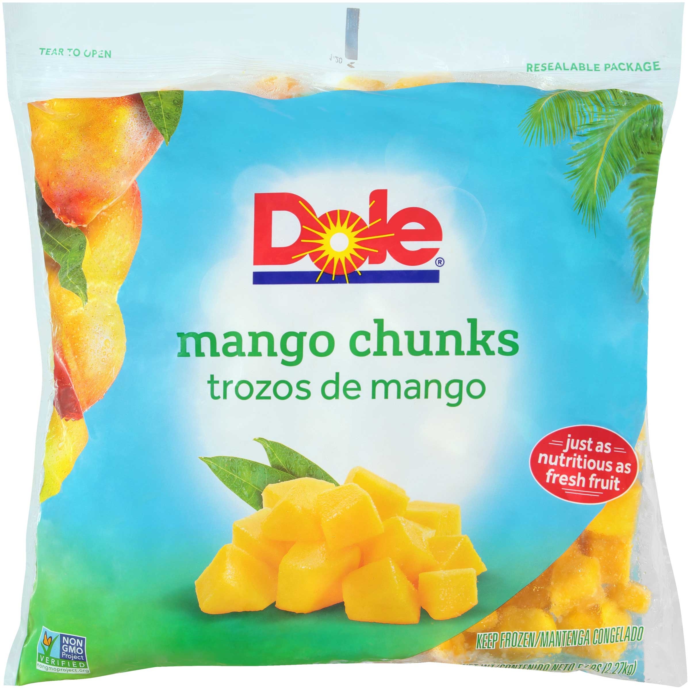 Dole Individual Quick Frozen Chunk Mango, 5 Pound -- 2 per case.