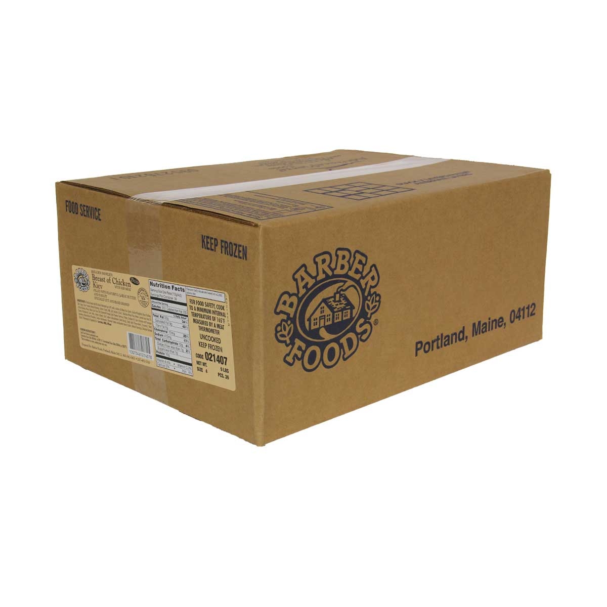 Barber Foods Frozen Stuffed Chicken Kiev Breast Meat, 4 Ounce -- 36 per case.