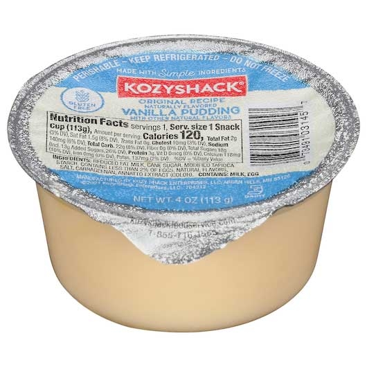 Kozy Shack Vanilla Pudding, 4 Ounce -- 48 per case.