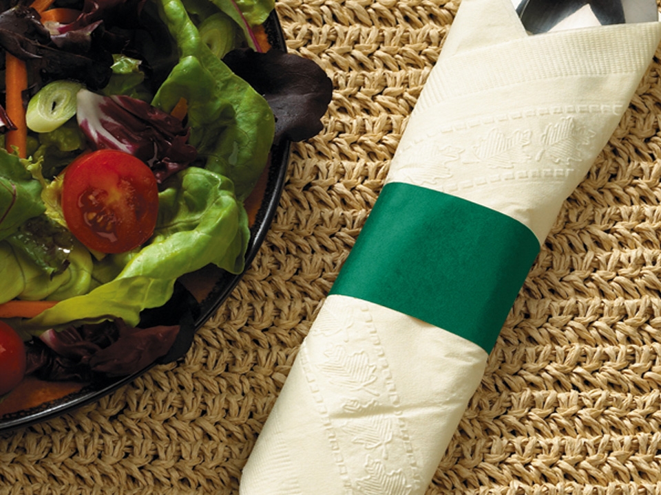 Hoffmaster Hunter Green Paper Napkin Band, 4.25 x 1.5 inch -- 5000 per case.