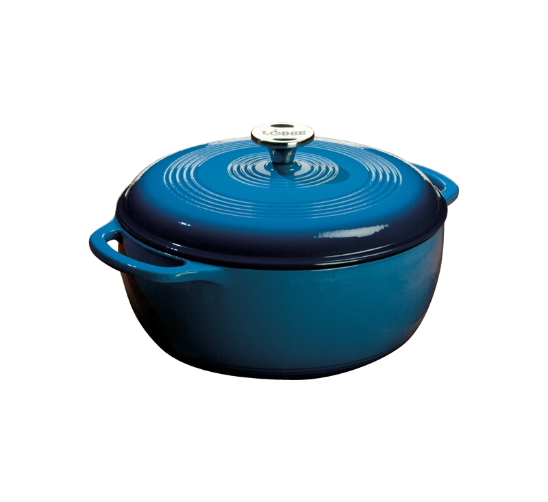 Lodge Porcelain Enamel Cast Iron Blue Dutch Oven, 6 Quart